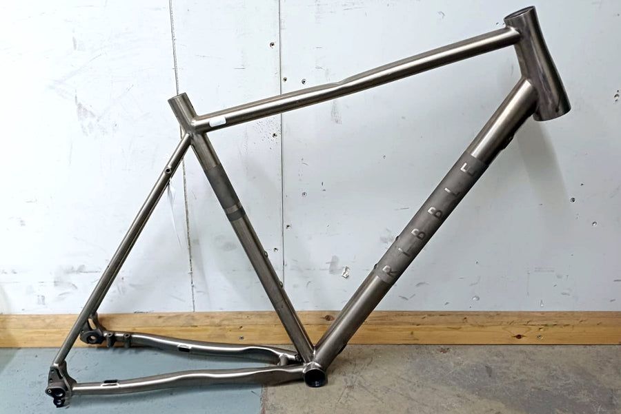 Titanium bicycle frame before specialist repair case one
