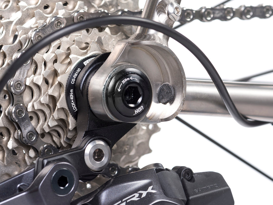 Enigma Escape titanium gravel bike UDH rear dropout detail