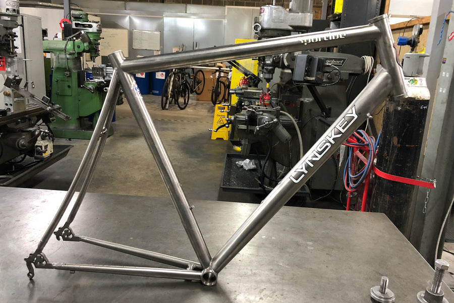 Titanium bicycle frame before specialist repair case three