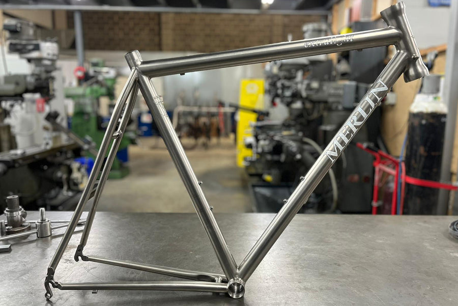 Titanium bicycle frame before specialist repair case two